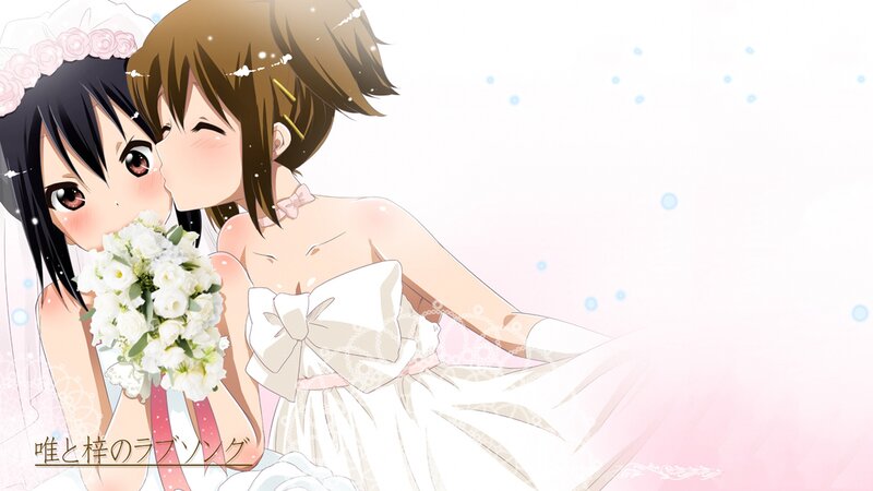 Two Girls in Wedding Dresses — White, Romantic, Anime