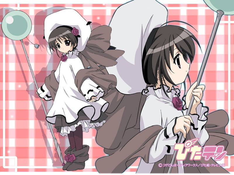 Two girls in white and brown outfits
