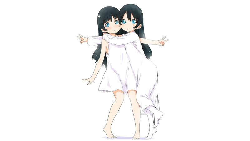 Two Girls in White Dress