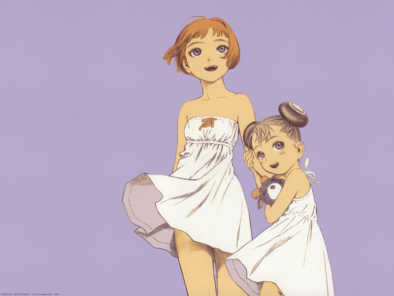 Two girls in white dresses