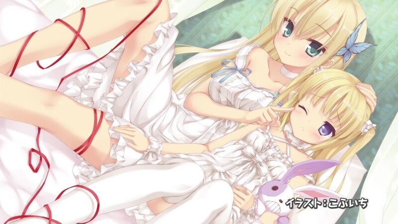 Two girls in white dresses