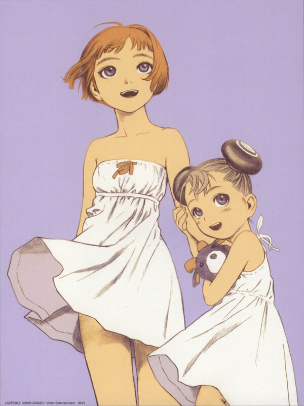 Two girls in white dresses