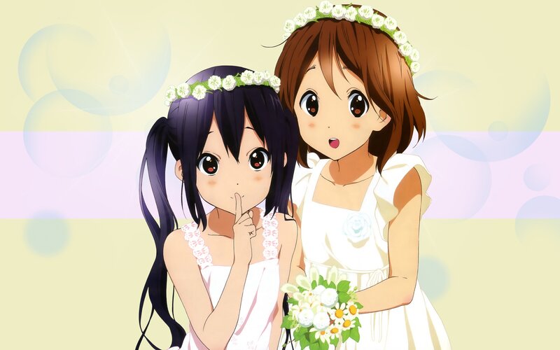 Two Girls in White Dresses — Cheerful