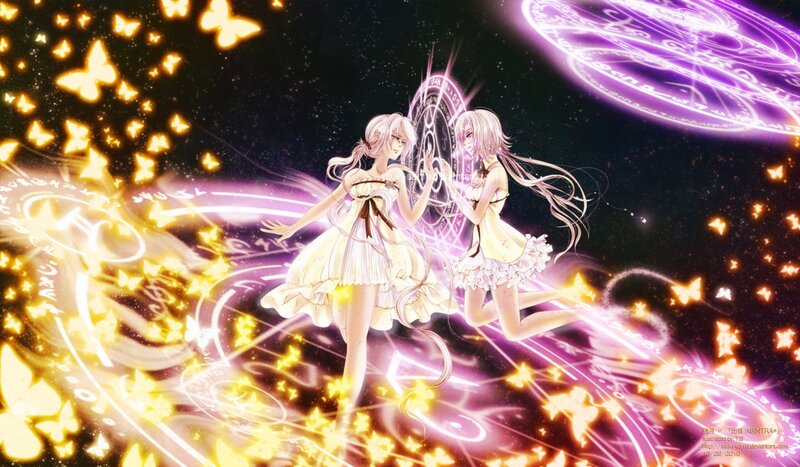 Two Girls in White Dresses — Purple, Magical