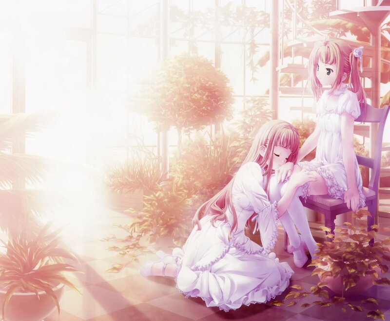 Two Girls in White Dresses — Serene, Afternoon