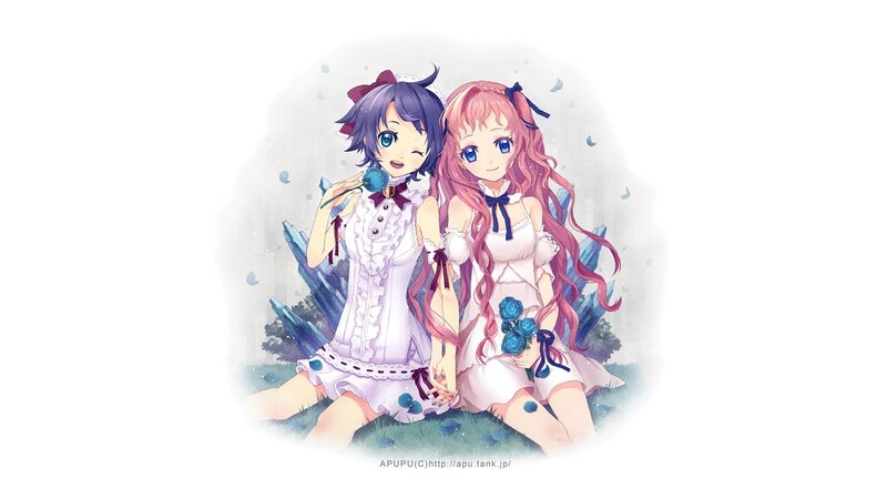 Two Girls in White Dresses — Serene, Anime, Lollipops