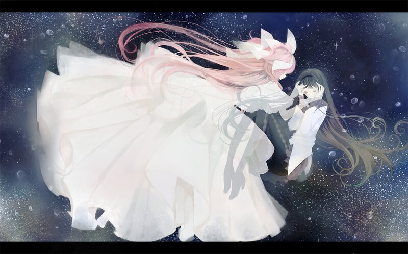 Two Girls in White Dresses — Serene, Night