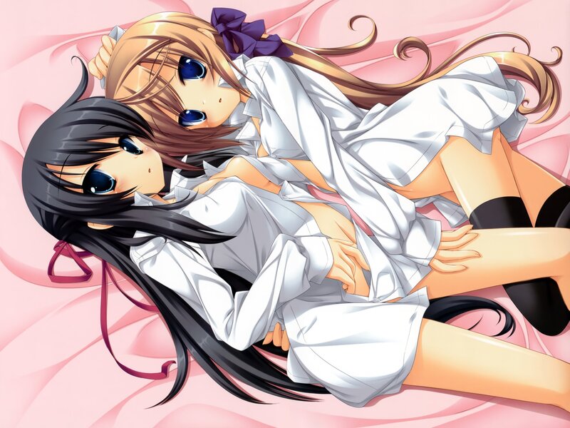 Two girls in white shirts
