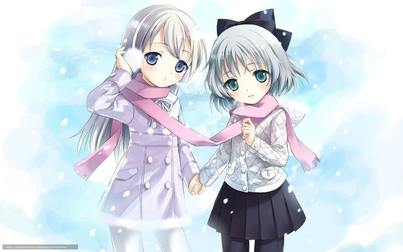 Two girls in winter