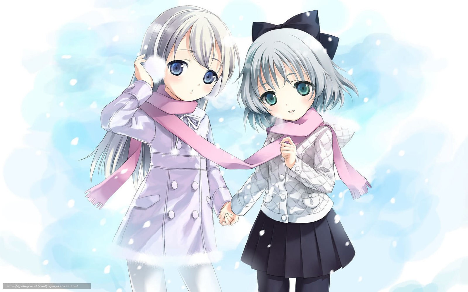 Two girls in winter