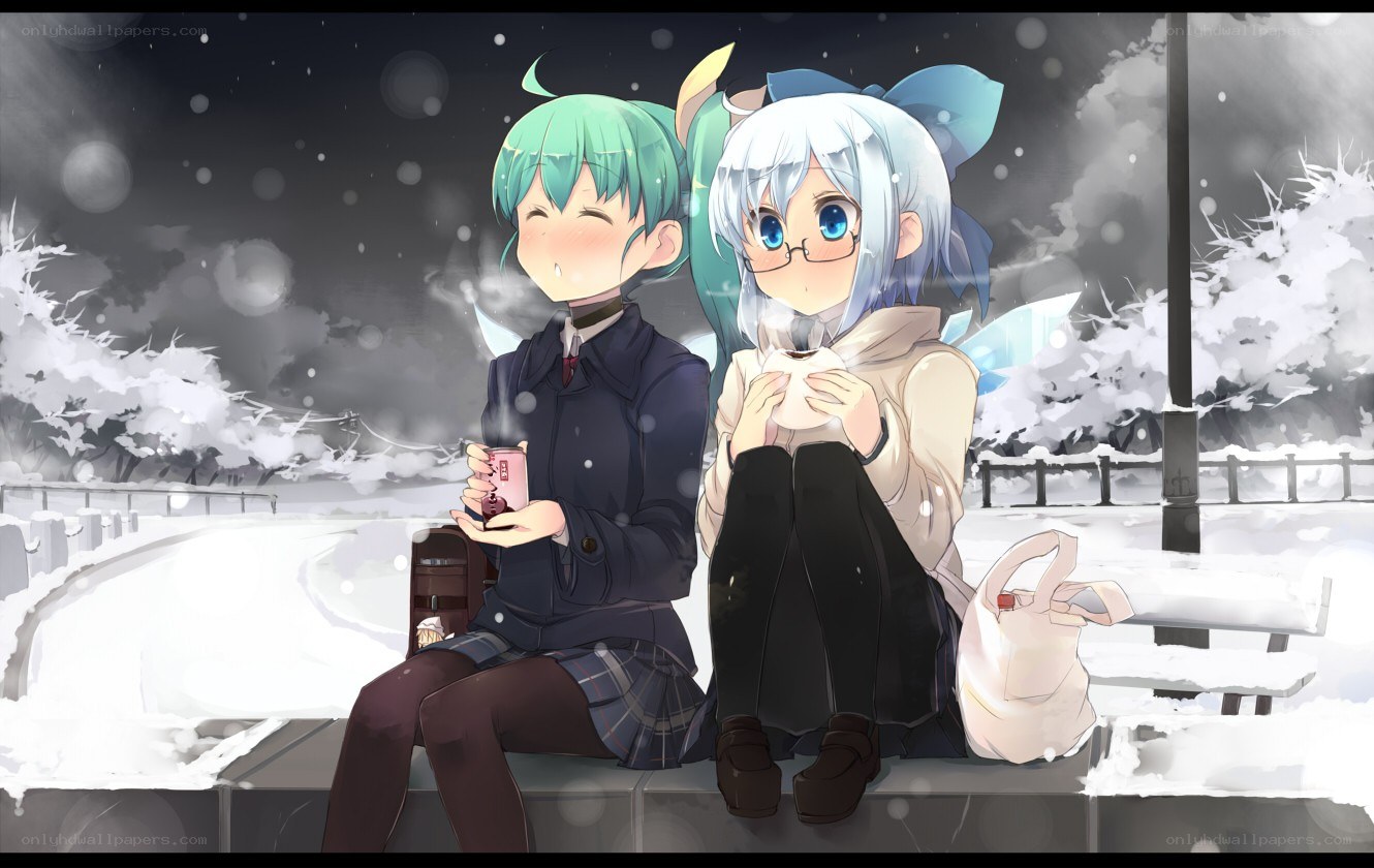 Two girls in winter