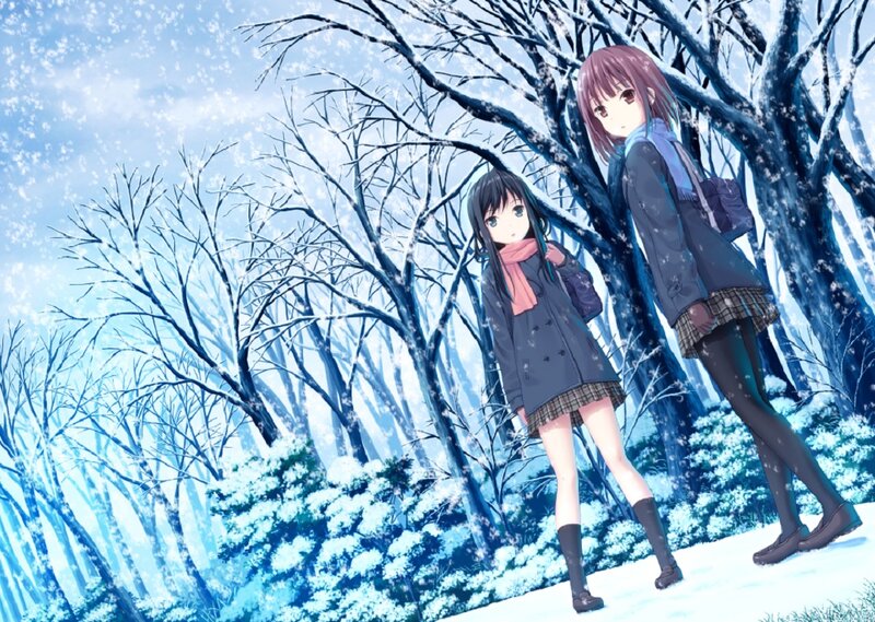 Two Girls in Winter — Blue, Serene
