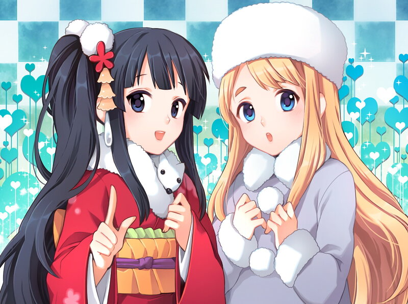Two girls in winter clothes