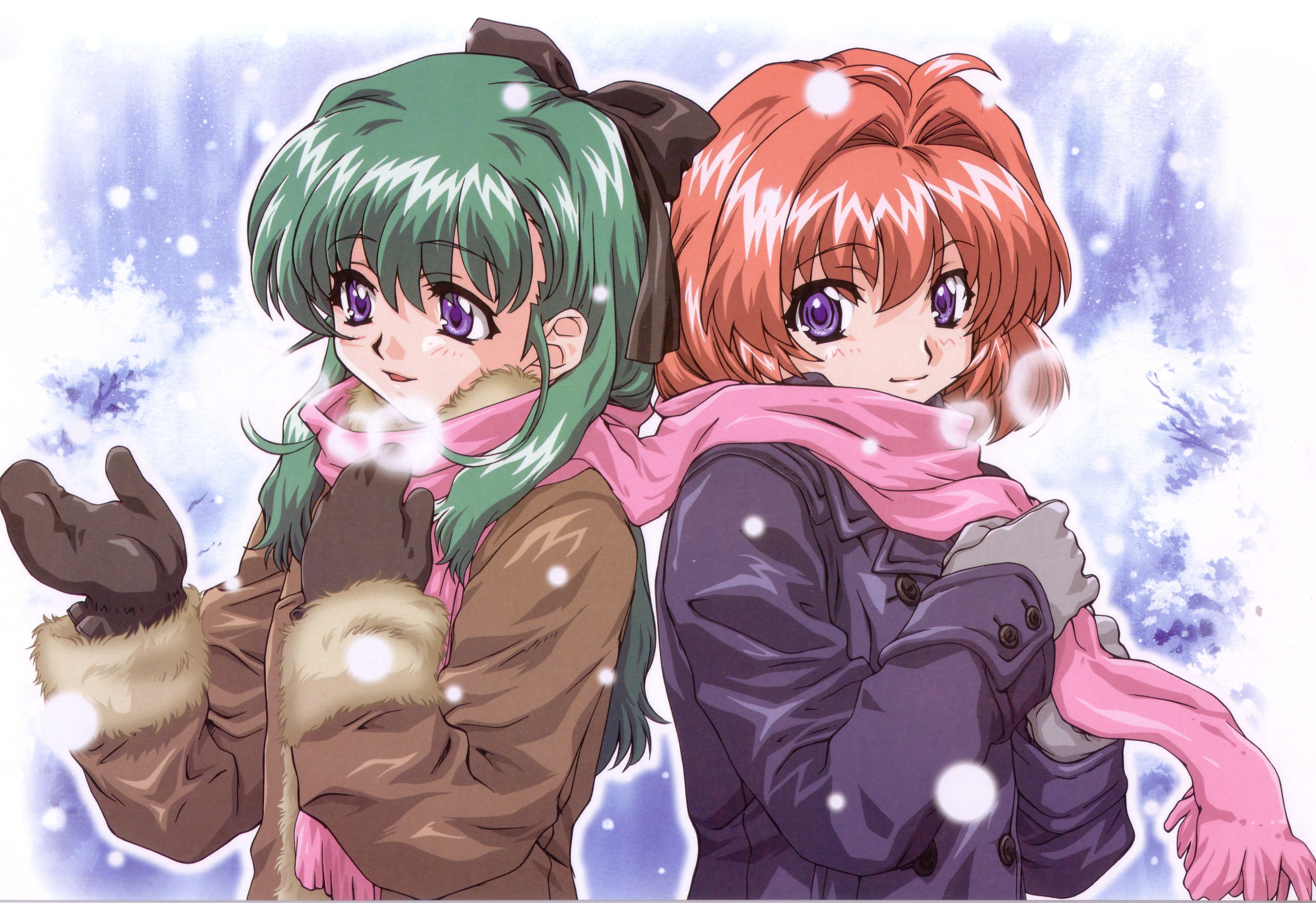 Two girls in winter clothes