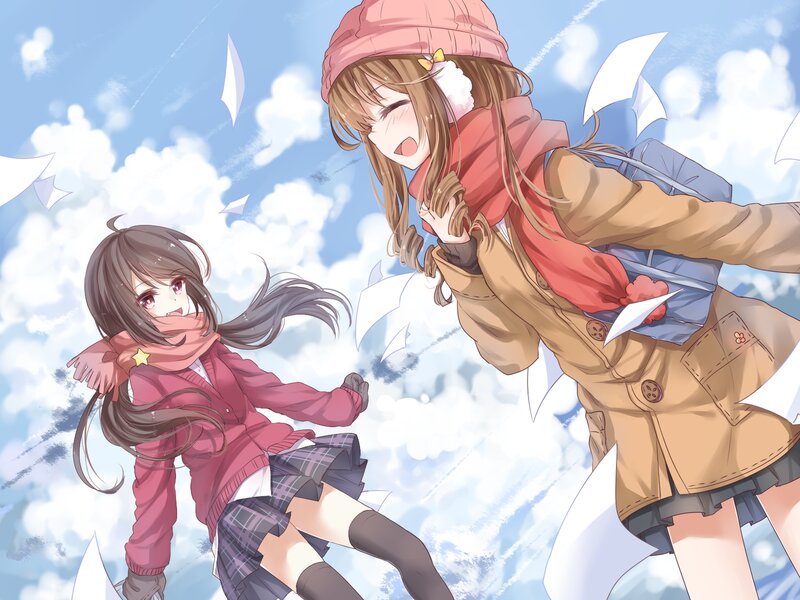 Two Girls in Winter Clothes — Blue