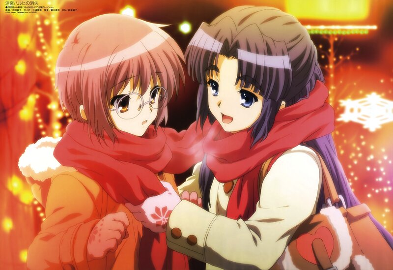 Two Girls in Winter Clothes — Red