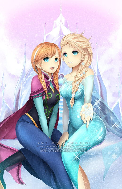 Two Girls in Winter Dresses