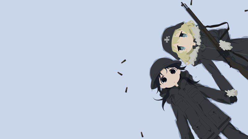 Two Girls in Winter Gear — Light Blue