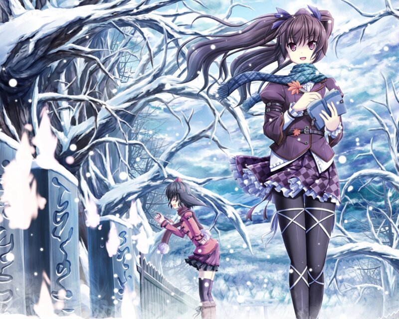 Two Girls in Winter — Purple, Cold