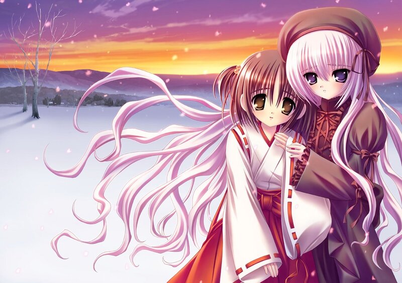 Two Girls in Winter — Purple