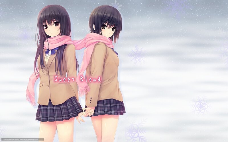Two girls in winter school uniforms