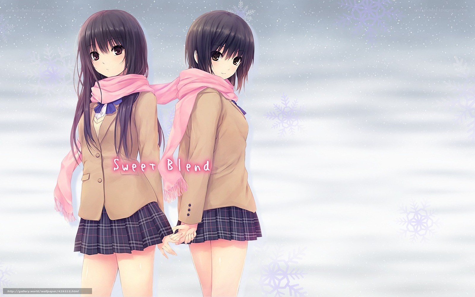 Two girls in winter school uniforms