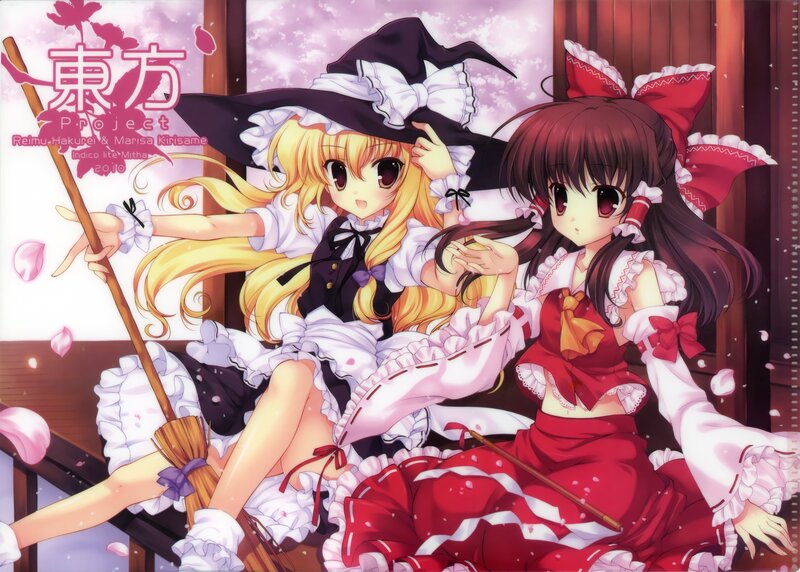 Two Girls in Witch Costumes — Red, Playful