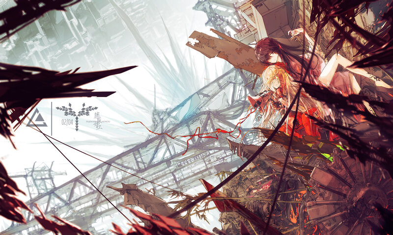 Two Girls in Wreckage