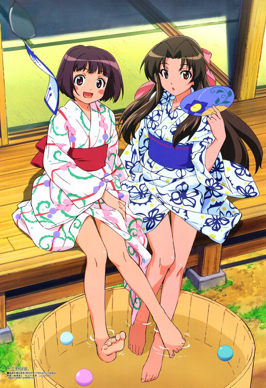 Two girls in yukata at onsen