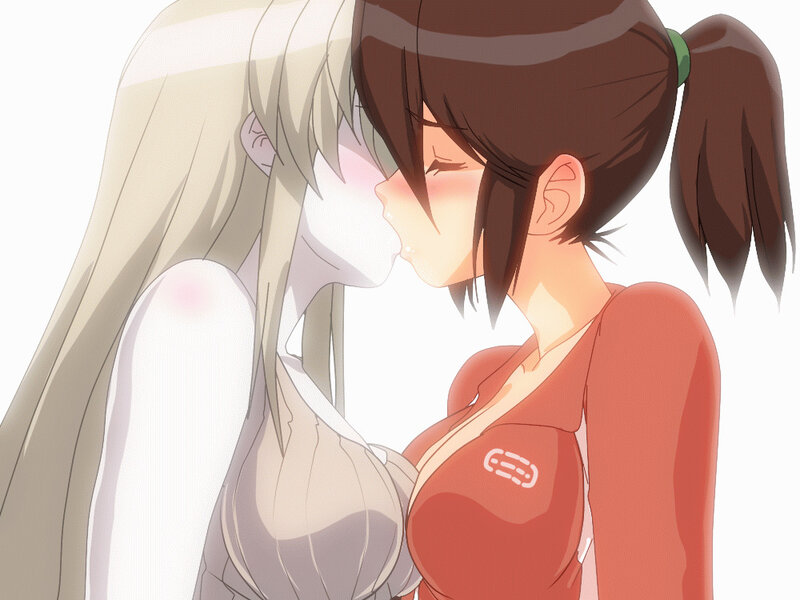 two girls kissing