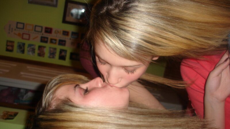 two girls kissing