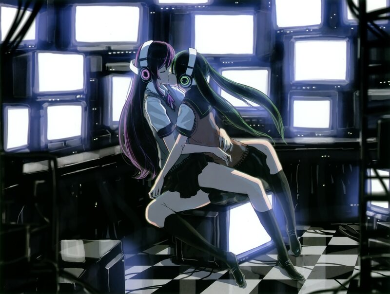 Two Girls Kissing — Black, Intimate