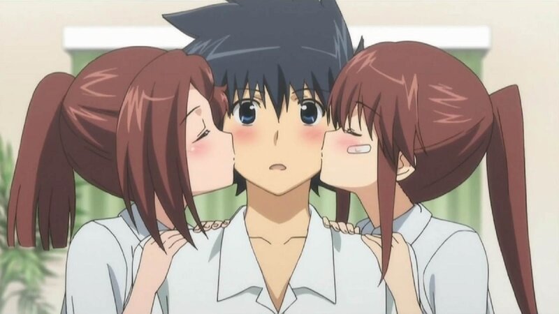 Two Girls Kissing Boy — White