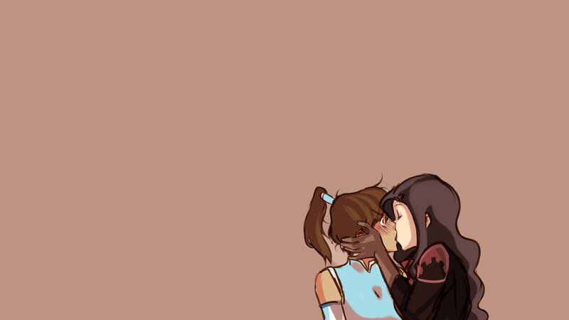 Two Girls Kissing — Brown, Intimate