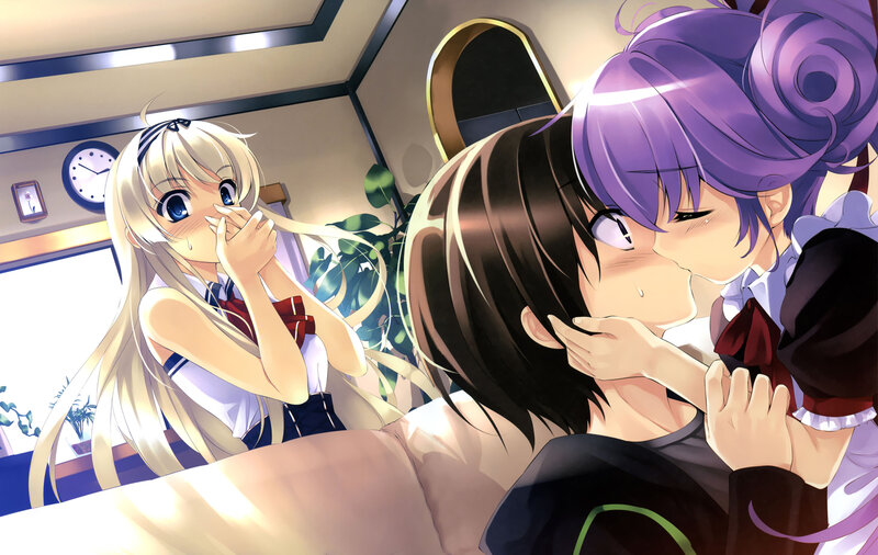 Two Girls Kissing — Purple