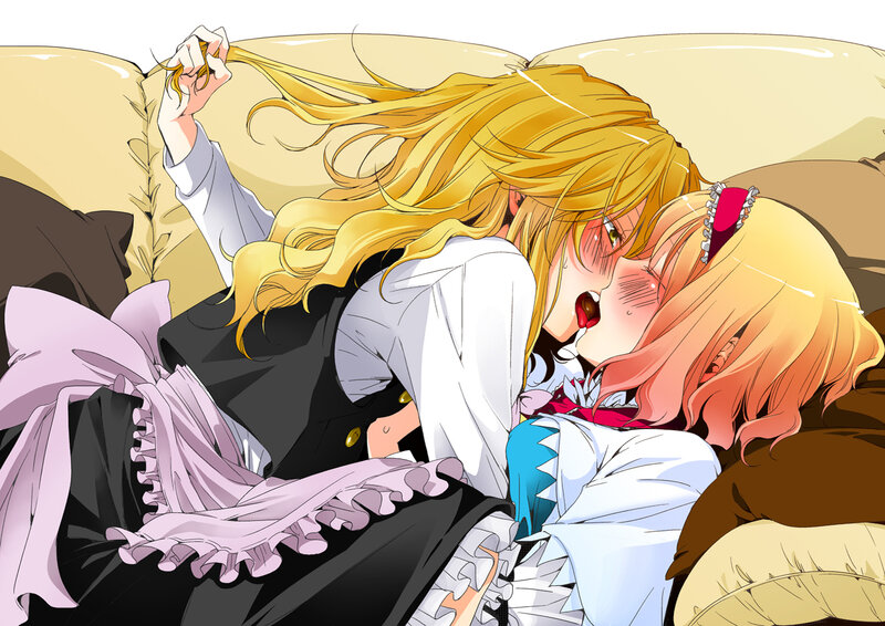 Two Girls Kissing — Yellow, Intimate