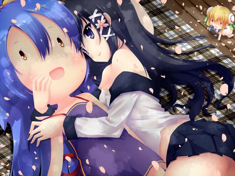Two Girls Lying Down — Blue