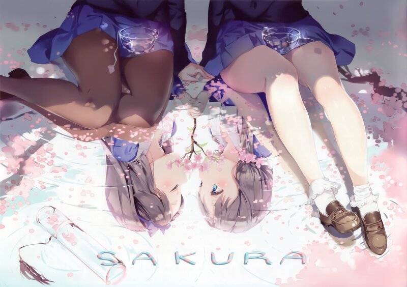 Two Girls Lying Down — Pink, Serene, Spring