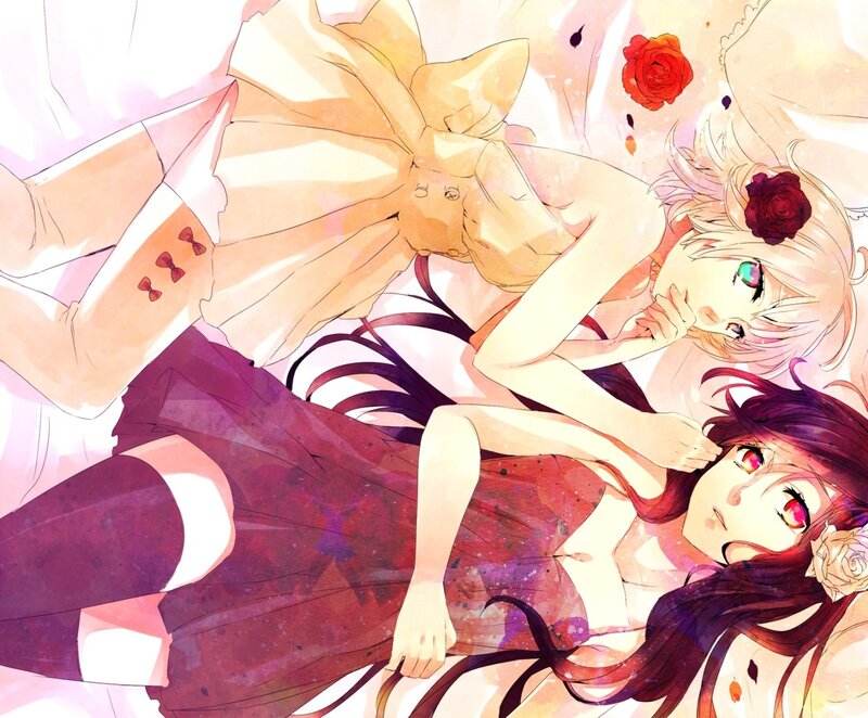 Two Girls Lying Down — Purple