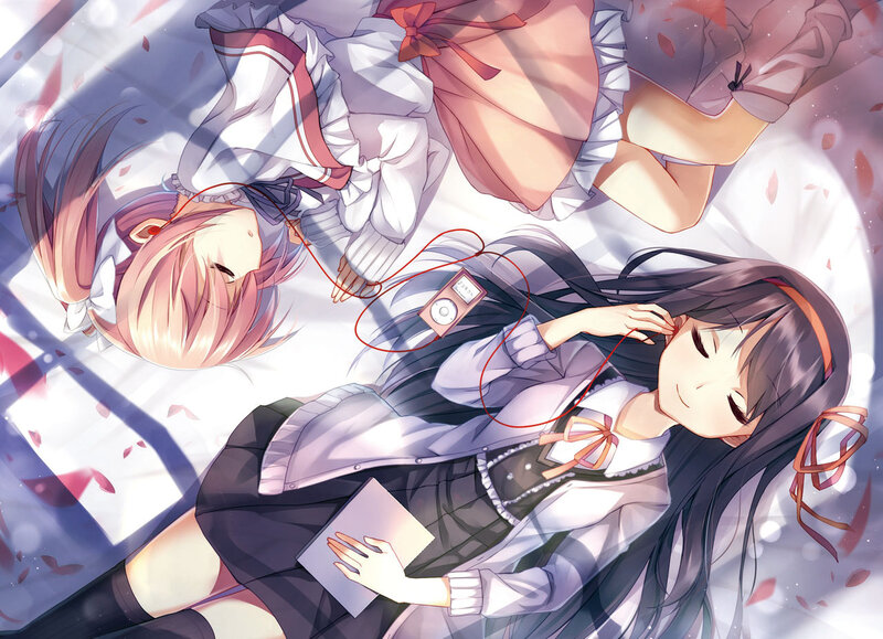 Two Girls Lying Down — White, Serene, Afternoon