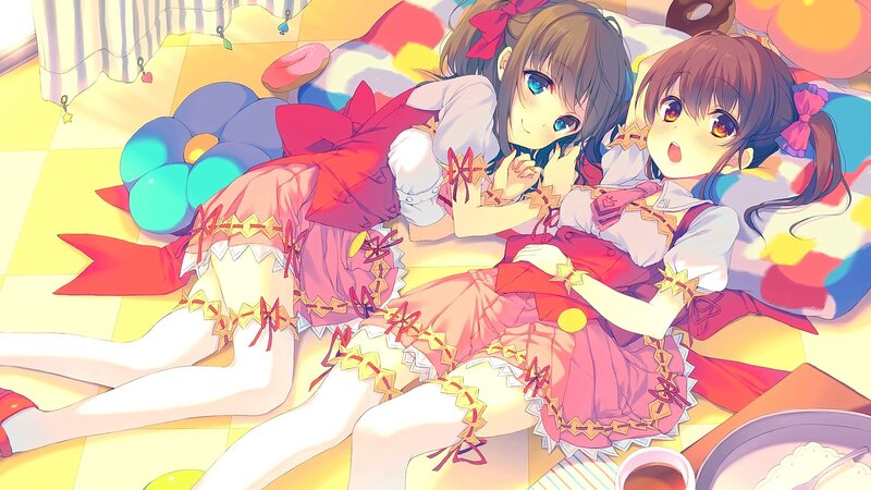 Two Girls Lying Down — Yellow