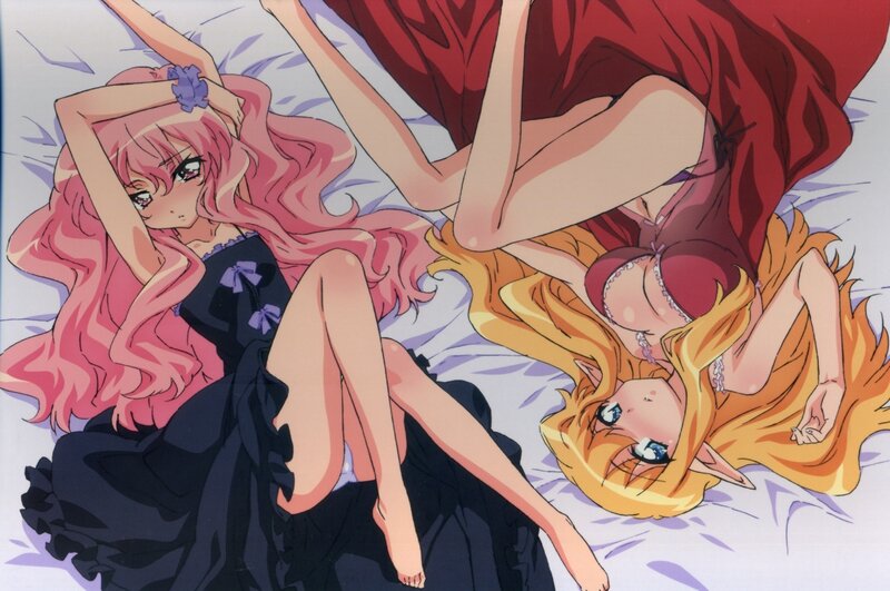 Two Girls Lying on Bed — Pink