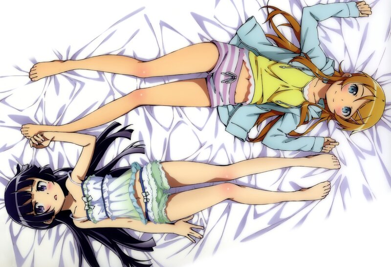 Two Girls Lying on Bed