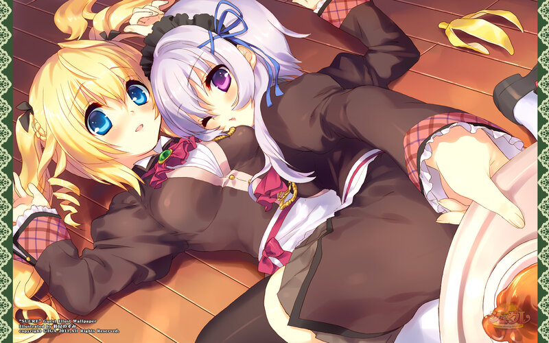 Two Girls Lying on Floor — Brown