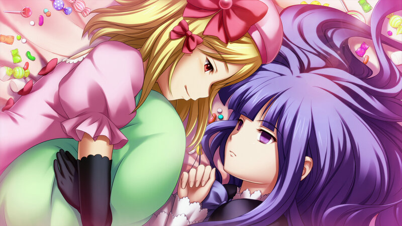 Two Girls Lying Together — Purple