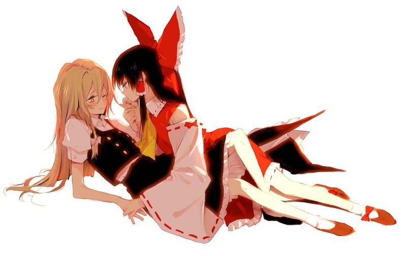 Two Girls Lying Together — Red