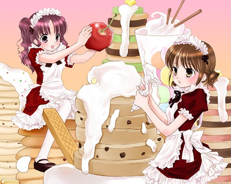 Two Girls Making Desserts