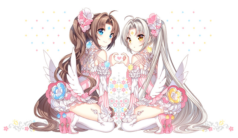 Two Girls Making Heart Shape — Pink
