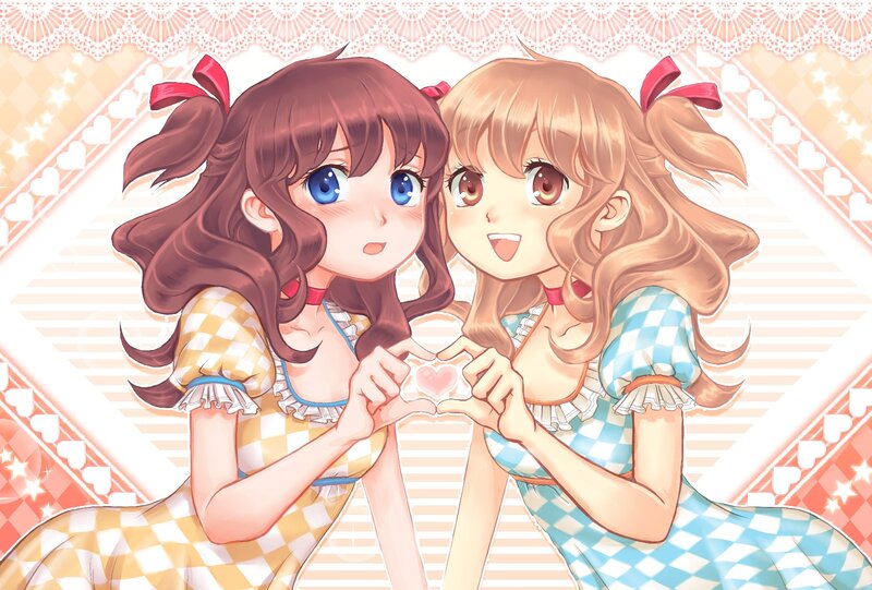 Two Girls Making Heart