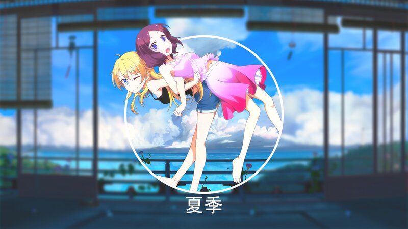 Two Girls on a Balcony — Blue, Serene, Summer
